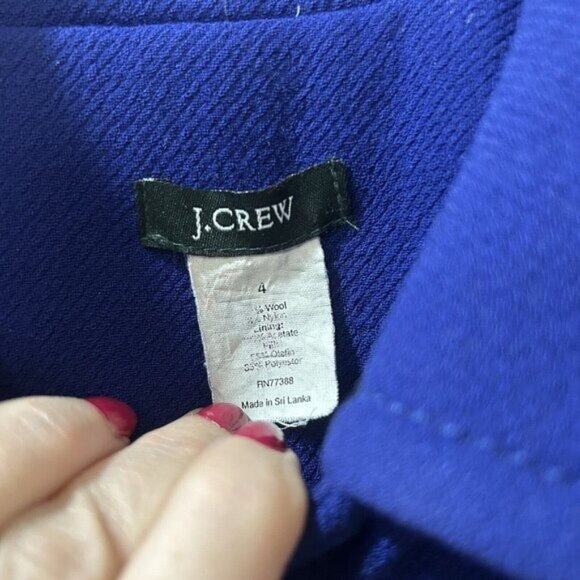 J.Crew Wool Ladies Day Coat 4 Blue Thinsulate Preppy Classic Money - Picture 7 of 8